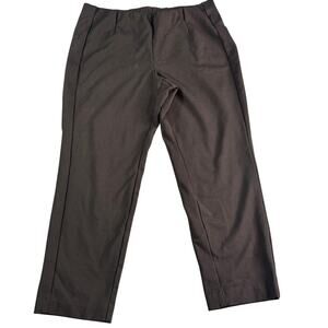 J Jill Ponte Slim Leg Pants Large Petite Brown Pull On Career Stretch